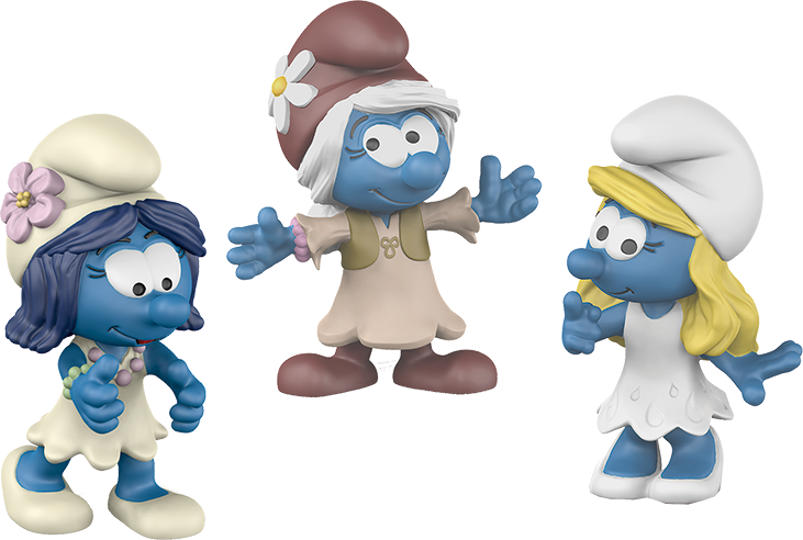 A Group Of Blue Smurfs