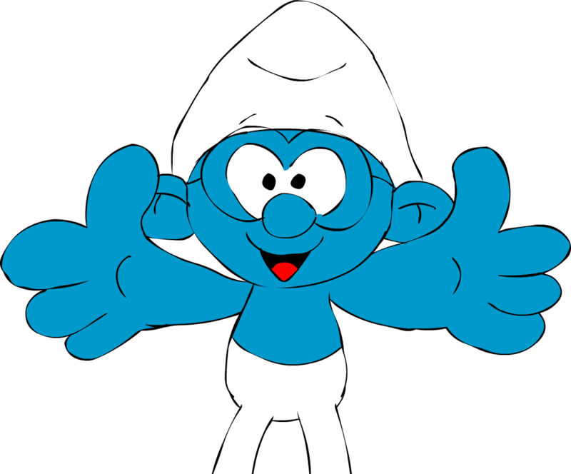 A Cartoon Of A Blue Smurf