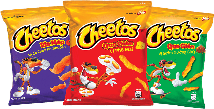 A Group Of Bags Of Cheetos