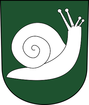 A Snail On A Green Background
