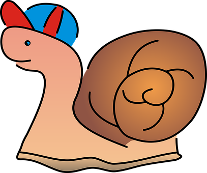 A Cartoon Of A Snail With A Hat