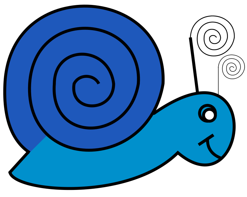 A Blue Snail With A Spiral Shell