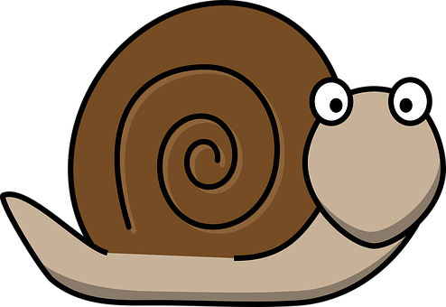 A Cartoon Snail With A Spiral Shell