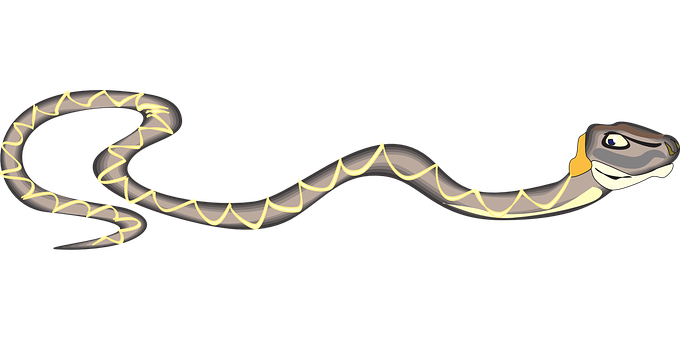 A Snake With A Yellow Light On It