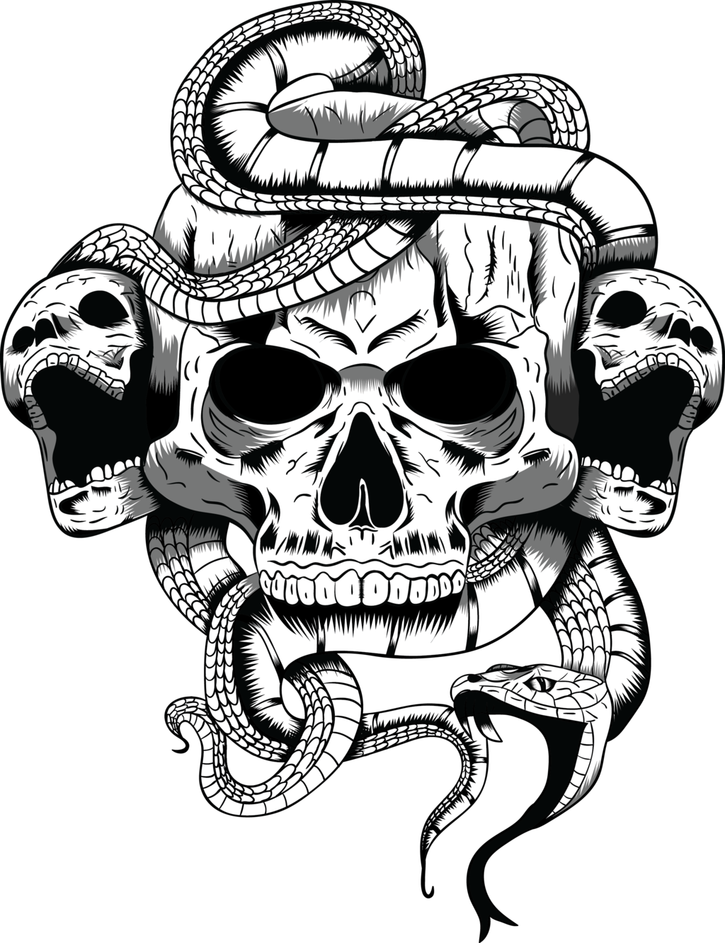 A Skull With Snakes Around It