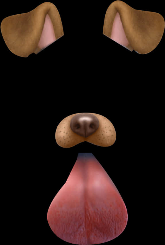 A Dog Face With Tongue And Nose