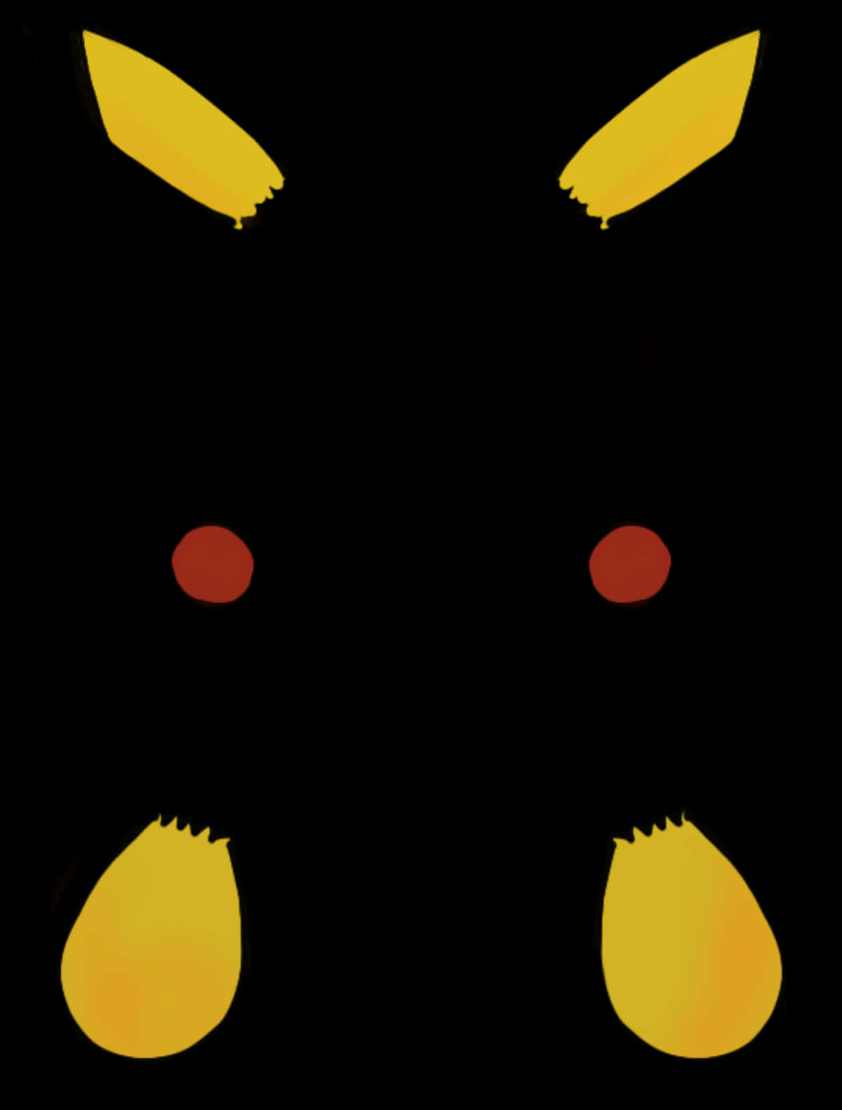 A Group Of Yellow Lights On A Black Background