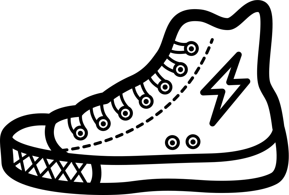 A Black And White Outline Of A Shoe