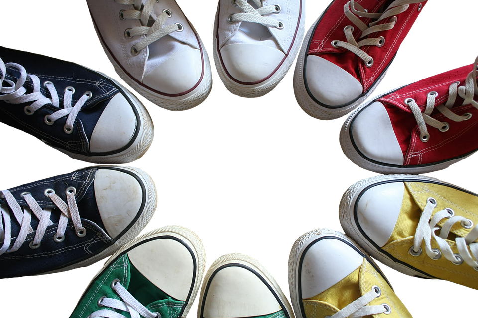 A Group Of Shoes In A Circle