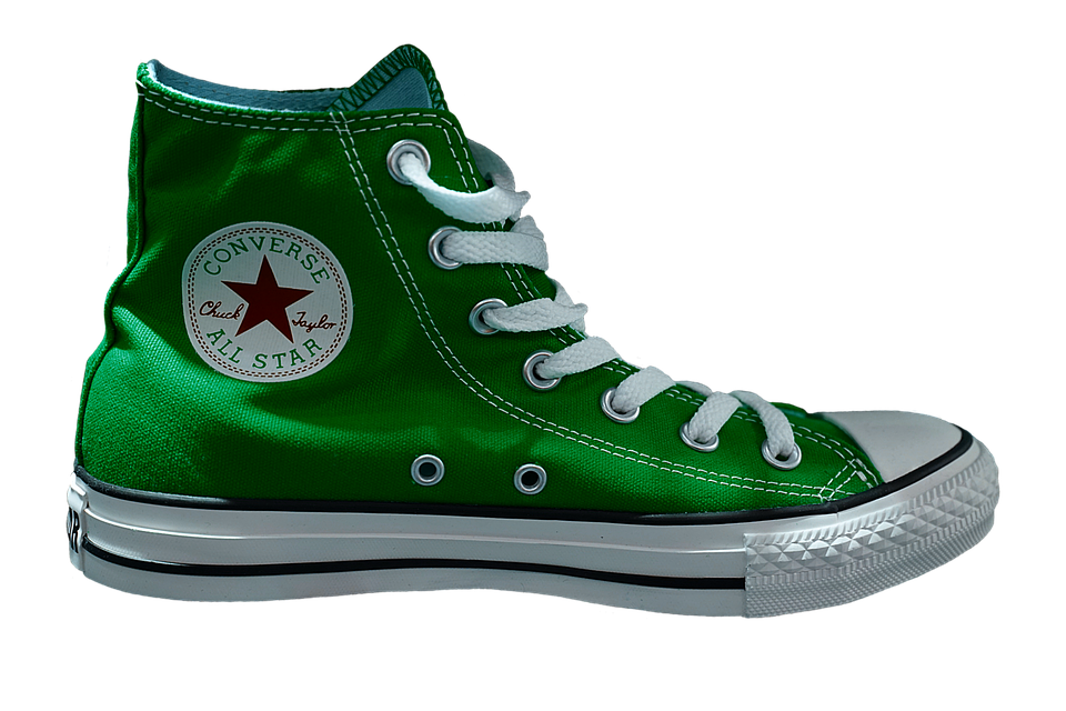 A Green And White Shoe