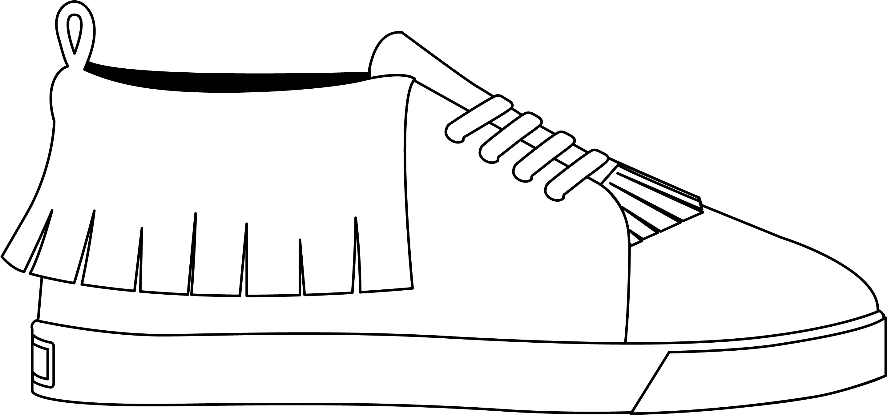 A Black And White Drawing Of A Shoe