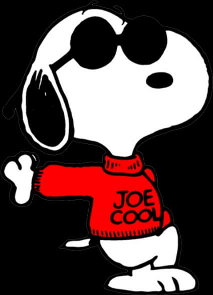 Snoopy Joe Cool Leaning Against Wall