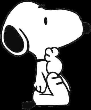 Snoopy Thinking While Sitting Side View