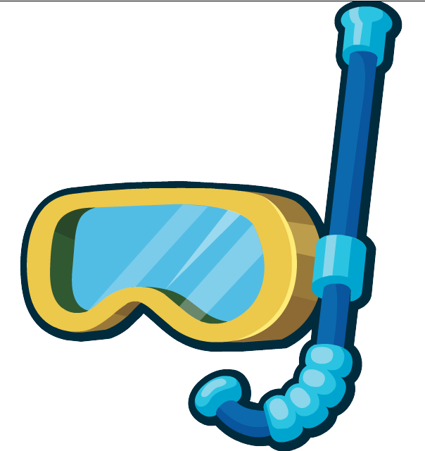 A Yellow And Blue Snorkel Mask