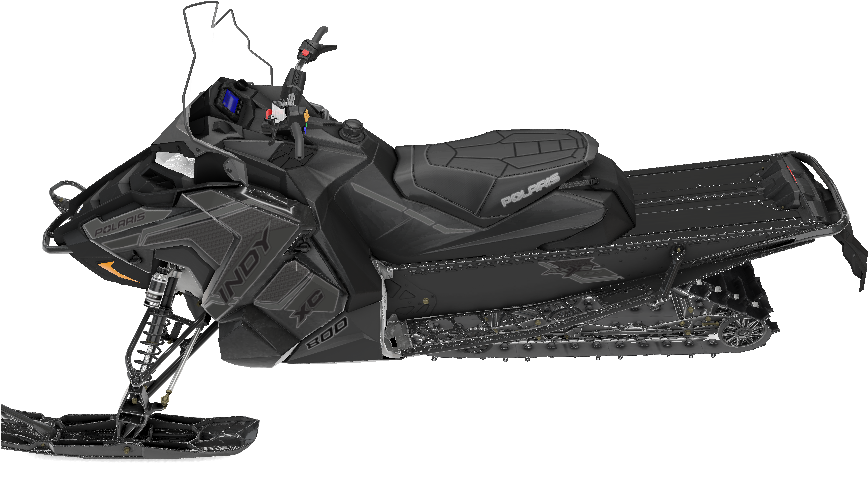 A Black Snowmobile With A Black Background