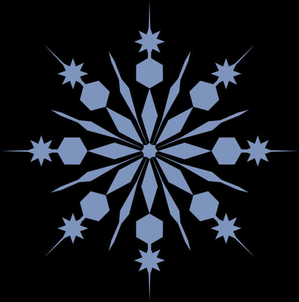 A Blue Snowflake With Stars