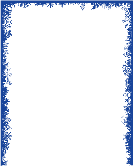 A Blue Border With Snowflakes On A Black Background