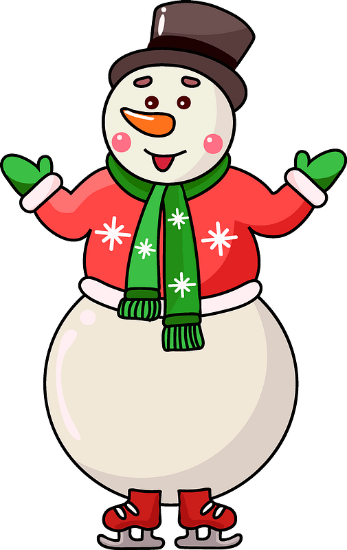 A Snowman Wearing A Scarf And A Hat