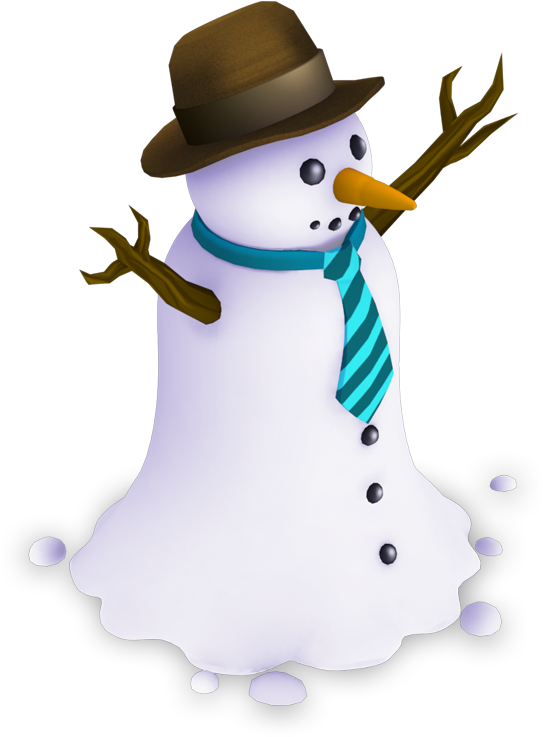 A Snowman Wearing A Hat And Tie