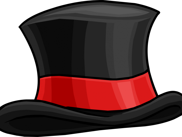A Black Top Hat With A Red Band