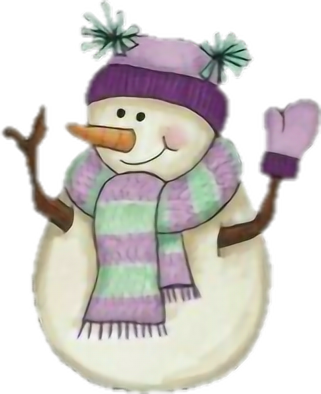 A Snowman Wearing A Scarf And Hat