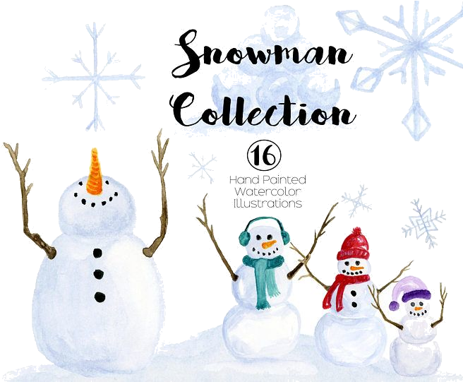 A Group Of Snowmen On A Black Background