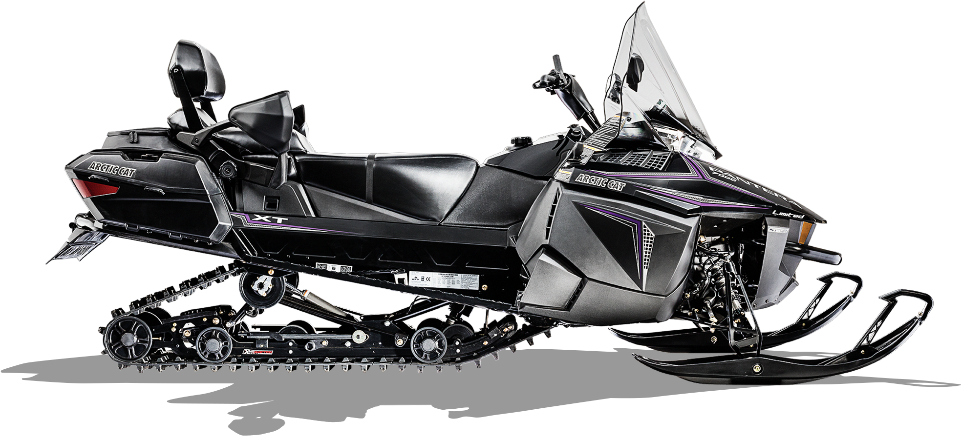 A Black And Purple Snowmobile