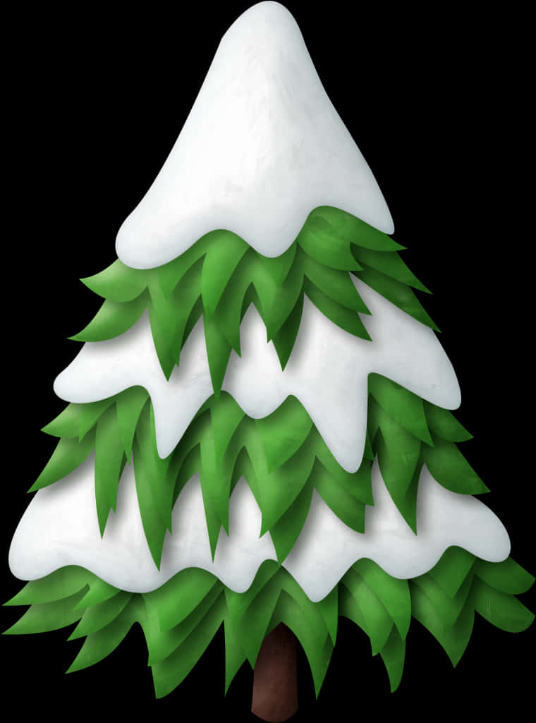 Snowy Christmas Tree Clipart, Hd Png Download
