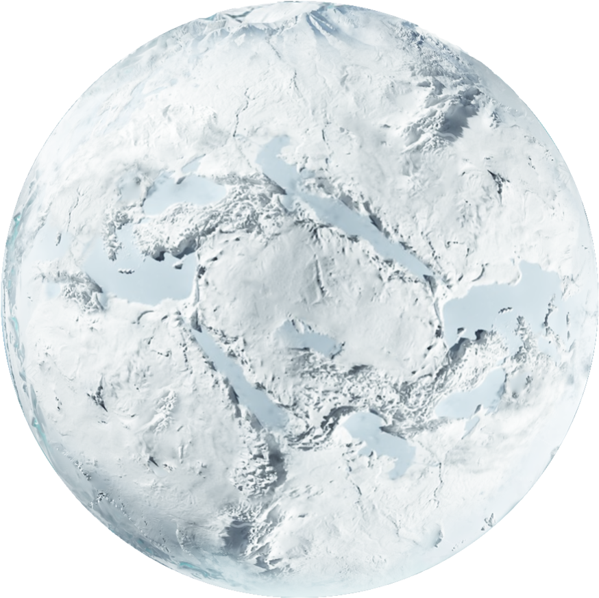 A White Planet With Snow