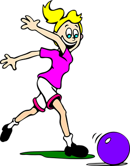 A Cartoon Of A Girl Throwing A Ball