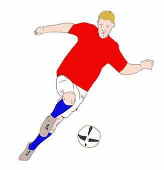 A Man Kicking A Football Ball