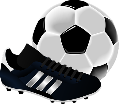 A Football Ball And Shoe