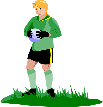 A Cartoon Of A Man Holding A Football Ball