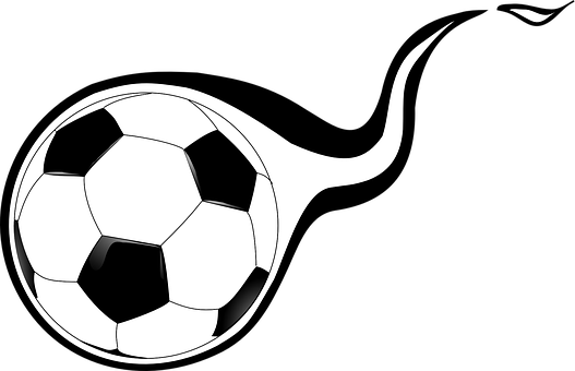 A Football Ball With A Flame