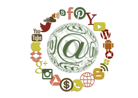 A Circle Of Different Social Media Icons