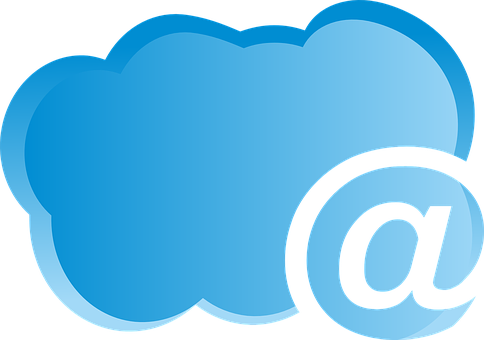 A Blue Cloud With A Black Symbol