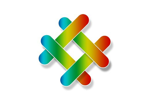 A Rainbow Colored Cross With White Border