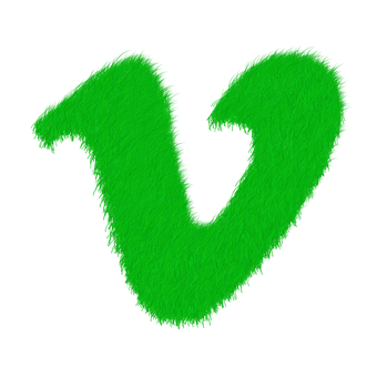 A Green Letter V On A Black Background