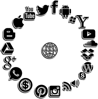 A Circle Of White Icons