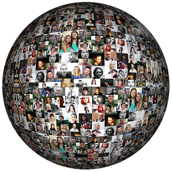 A Sphere With Many Pictures Of People