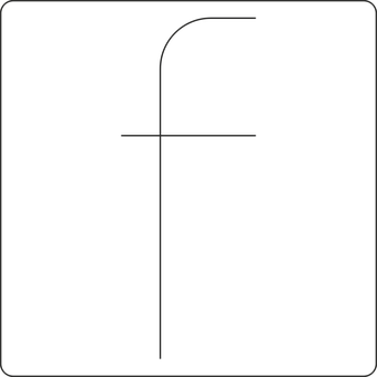 A Black Square With A Letter F