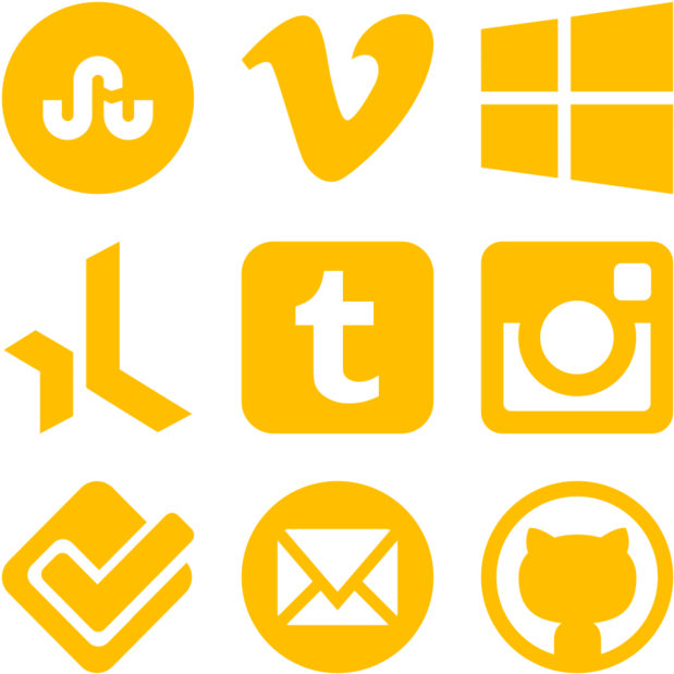A Group Of Yellow Icons