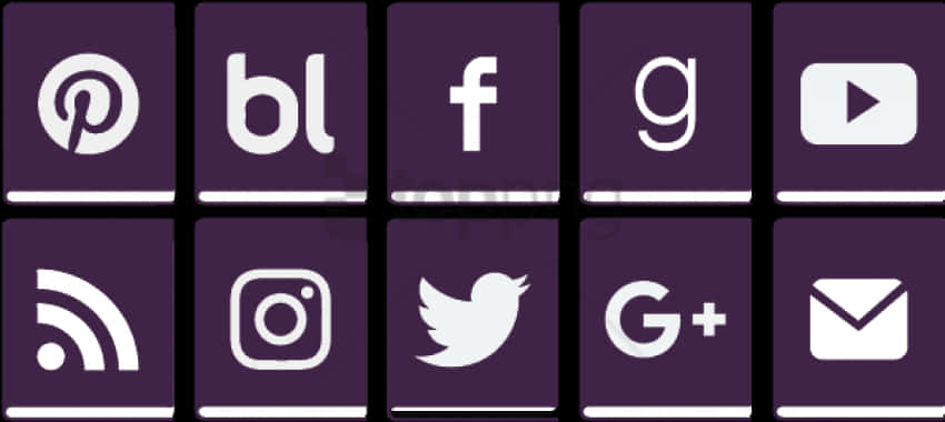 A Group Of Icons On A Purple Background