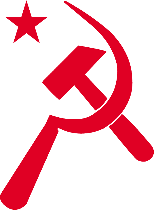 A Red Symbol With A Star And Hammer And Sickle