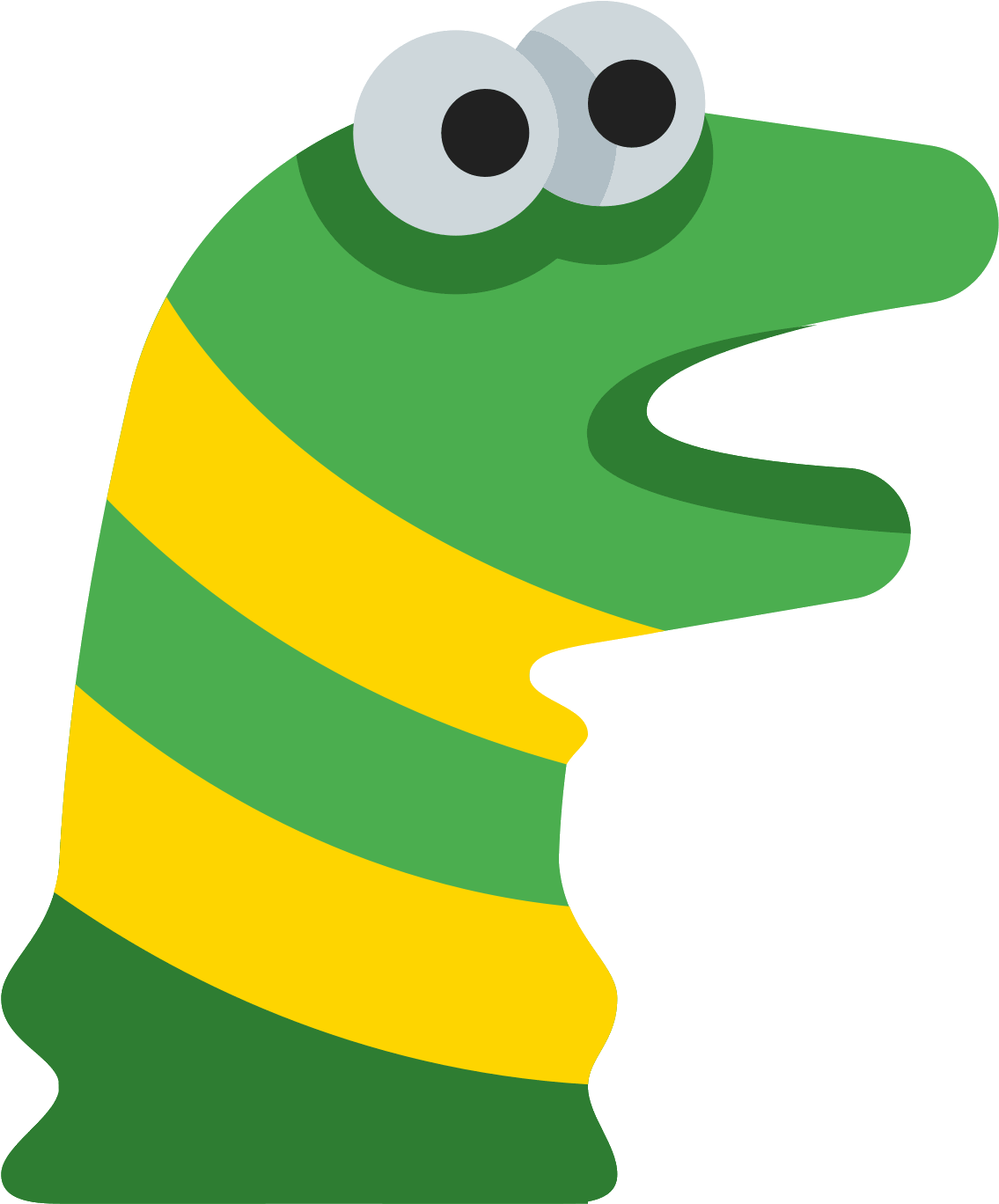 A Cartoon Of A Green And Yellow Striped Toy
