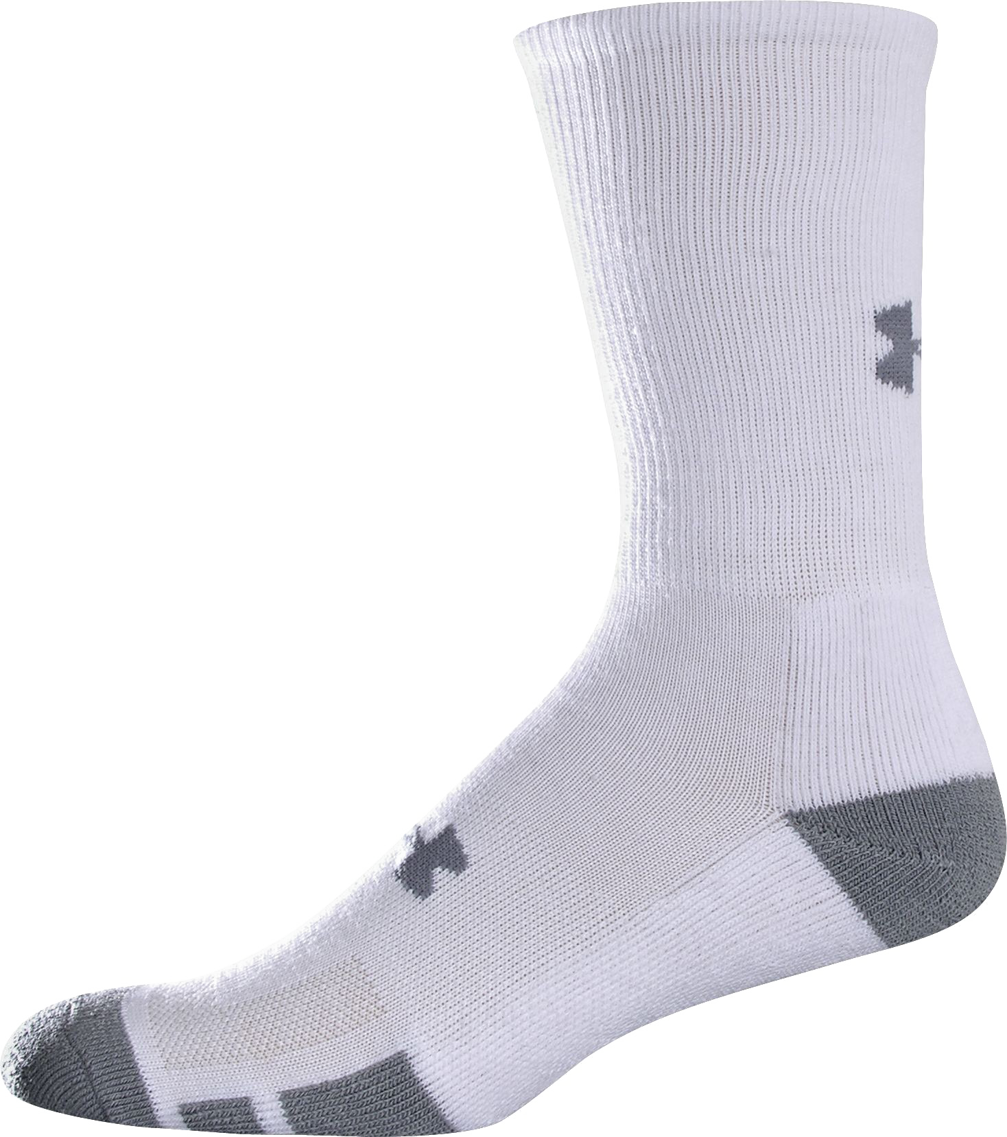 A White Sock With Grey Logo