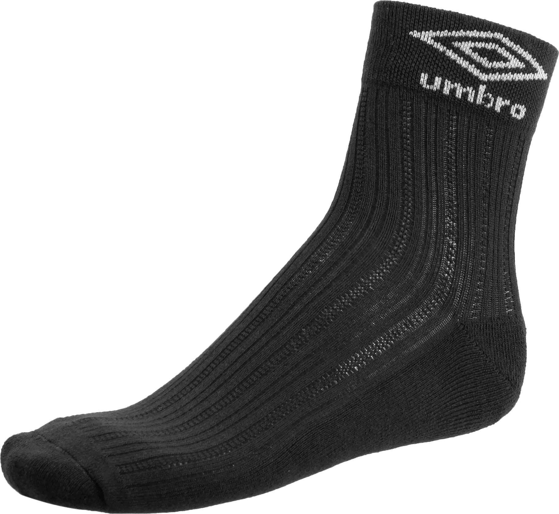 A Black Sock With White Logo