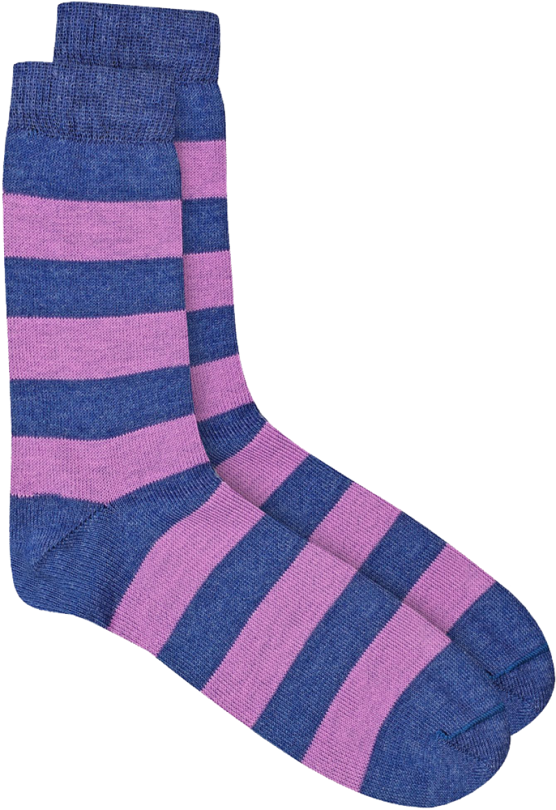 A Pair Of Purple And Blue Striped Socks