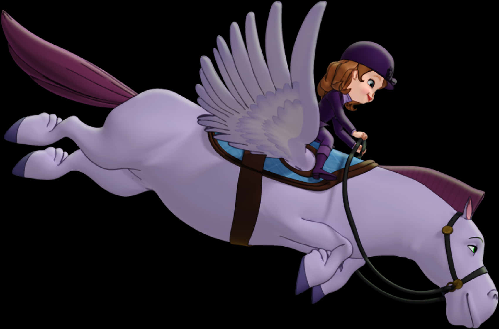 A Cartoon Of A Girl Riding A Horse