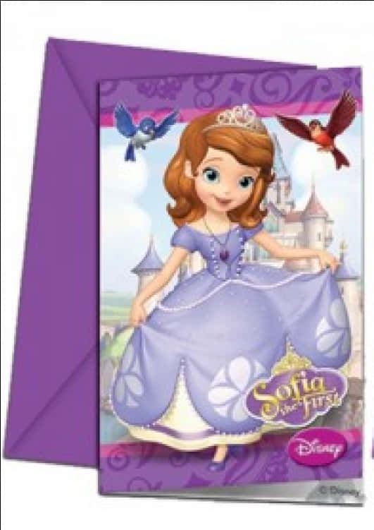 A Purple Envelope With A Cartoon Character